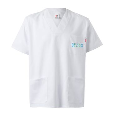 Tunique en sergé à manches courtes polyester et coton 190 g/m² 