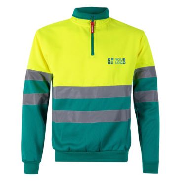 Pull polaire bicolore de travail en polyester 300 g/m² 