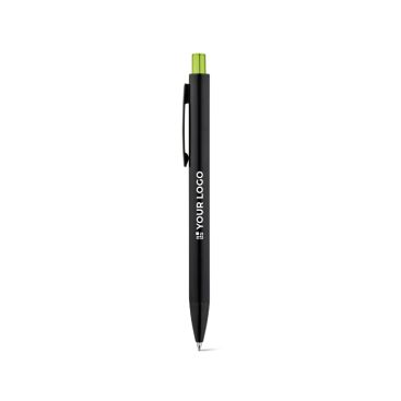 Stylo en aluminium finition mate avec bouton-poussoir, encre bleue