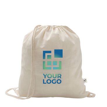 Sac à cordon en coton recyclé et polyester 150 g/m²