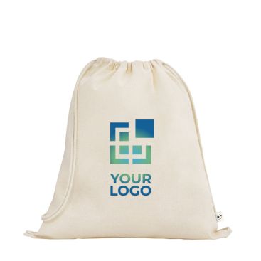 Sac à dos en cordon fabriqué en coton bio avec anses 140 g/m²