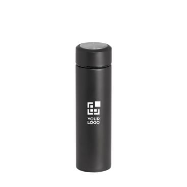 Thermos publicitaire avec infuseur et double paroi couleur noir