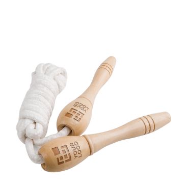 Corde à sauter avec poignées en bois pour jouer en plein air