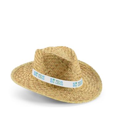 Chapeau en paille naturelle avec ruban personnalisé sublimé