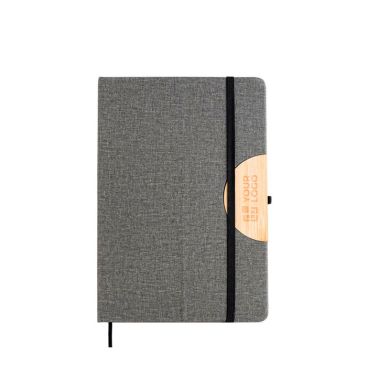 Carnet en lin avec support pour mobile et ruban A5 pages lisses avec zone d'impression