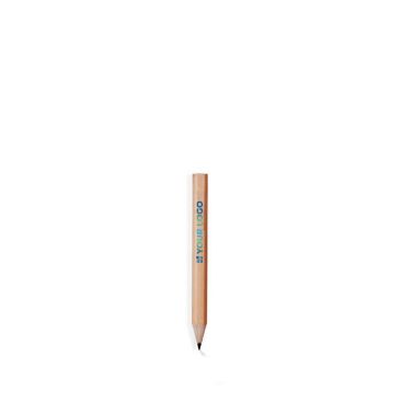 Crayon à papier en bois taille mini avec corps en bois clair avec zone d'impression