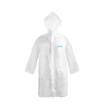 Imperméable taille unique avec fermeture frontale et capuche incluse