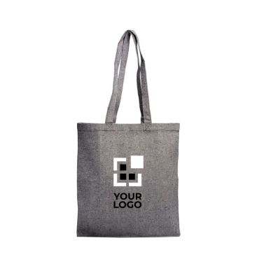 Sac en coton recyclé avec finition chinée 280 g/m² avec zone d'impression