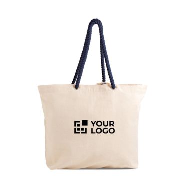 Grand sac en toile avec anses en corde, idéal pour l’été, 220 g/m²