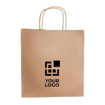 Sac de courses en papier kraft avec soufflet large 100 g/m² avec zone d'impression
