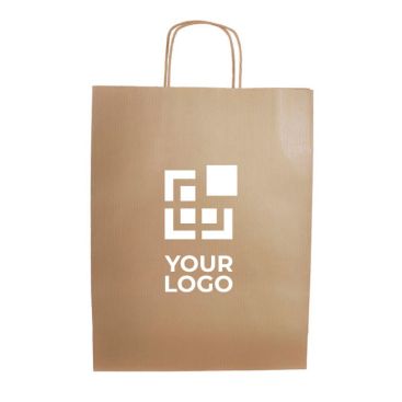 Sac cadeau en papier kraft très résistant 100 g/m2 avec zone d'impression