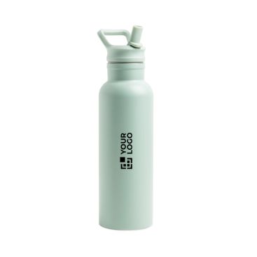 Bouteille thermos en inox avec anse fixe et paille pliable 500ml