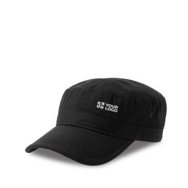 Casquette style militaire en coton avec fermeture velcro, 215 g/m²