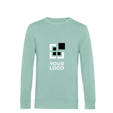 Sweat-shirt à col rond en coton biologique 280 g/m² B&C avec zone d'impression