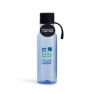 Bouteille en plastique sans BPA en couleurs transparentes 600ml avec zone d'impression