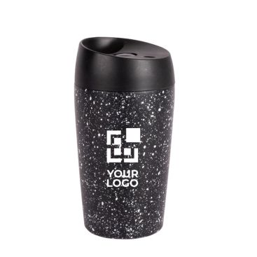Verre à emporter à double paroi et anti-fuites avec motif 240ml avec zone d'impression
