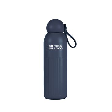 Gourde isotherme en acier monochrome avec bouchon rond à anse 500 ml