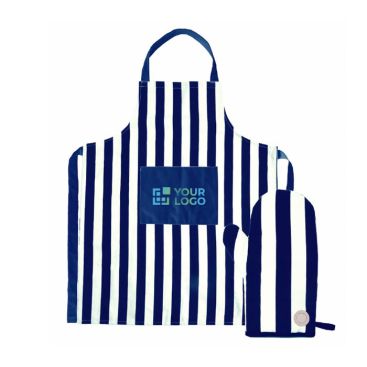 Ensemble de tablier et gant de barbecue avec design à rayures Segaform
