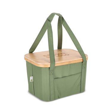 Panier de pique-nique avec couvercle en bois et sac isotherme
