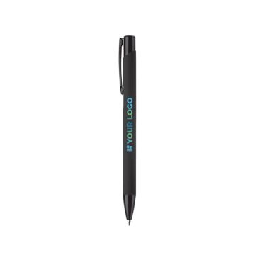 Stylo en aluminium avec revêtement en caoutchouc de plusieurs couleurs avec zone d'impression