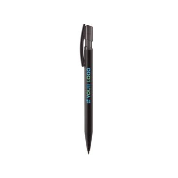 Stylo transparent en plastique avec toucher doux fabriqué en UE avec zone d'impression