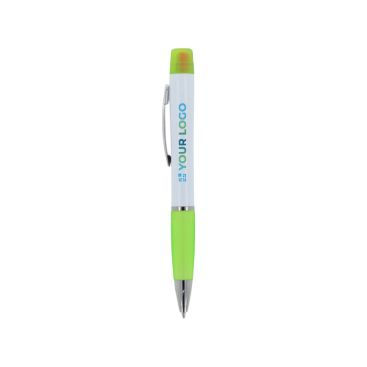 Stylo rotatif avec surligneur sur le dessus avec zone d'impression