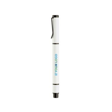 Stylo en métal avec encre bleue et marqueur jaune 2 en 1 avec zone d'impression