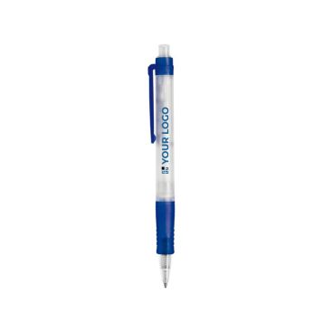 Stylo transparent en matériau biodégradable avec détails colorés avec zone d'impression