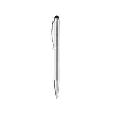 Stylo rotatif en métal avec stylet en haut avec zone d'impression