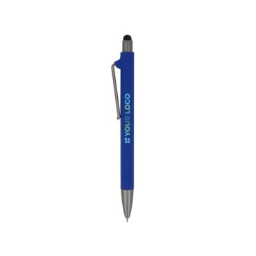 Stylo en plastique recyclé de plusieurs couleurs avec pointeur noir avec zone d'impression