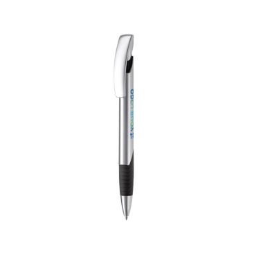 Stylo publicitaire avec logo en métal avec corps texturé avec zone d'impression