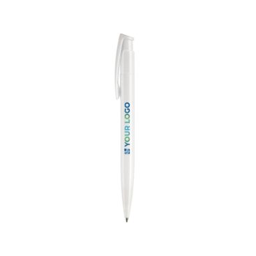 Stylo en plastique coloré avec bouton-poussoir fabriqué dans l'UE avec zone d'impression