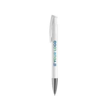 Stylo à bouton-poussoir en plastique de couleurs mates fabrication UE avec zone d'impression