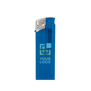 Briquet électronique rechargeable en couleurs translucides avec zone d'impression