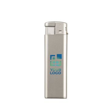 Briquet électronique rechargeable en couleurs métalliques avec zone d'impression