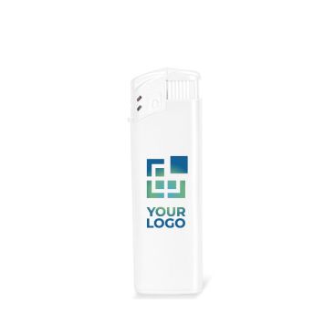 Briquet électronique rechargeable en plusieurs couleurs classiques avec zone d'impression