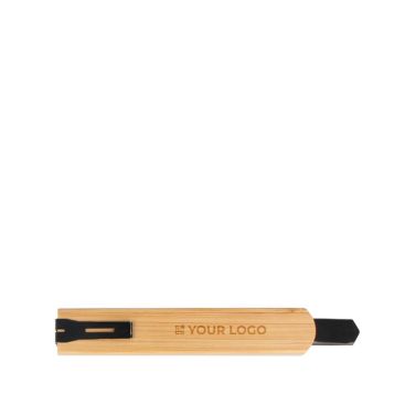 Couteau de bricolage avec poignée en bambou écologique avec zone d'impression