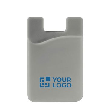 Porte-cartes en silicone en plusieurs couleurs à coller au téléphone avec zone d'impression