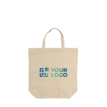 Sac en coton canvas avec poignées courtes assorties 250 g/m² avec zone d'impression