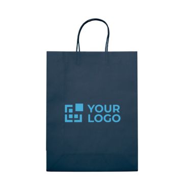 Grand sac en papier kraft coloré pour cadeau 120 g/m2 avec zone d'impression