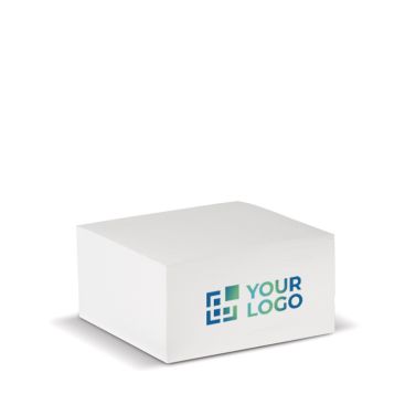 Bloc-notes carré de 420 feuilles blanches 10x10x5cm avec zone d'impression