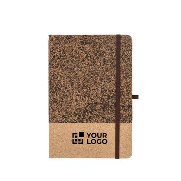Carnet avec couverture en liège et marc de café A5 à pages lignées