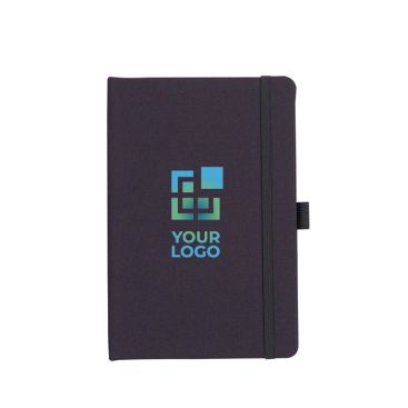 Carnet en RPET rigide avec porte-stylo et pages quadrillées A5 avec zone d'impression