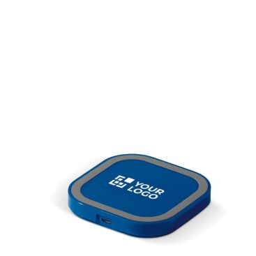 Chargeur sans fil carré dans différents coloris vibrants 5W avec zone d'impression