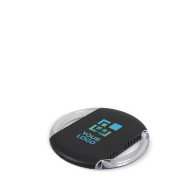 Chargeur sans fil circulaire avec bords lumineux 5W avec zone d'impression