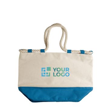 Sac en toile avec base colorée et cordons résistants avec zone d'impression