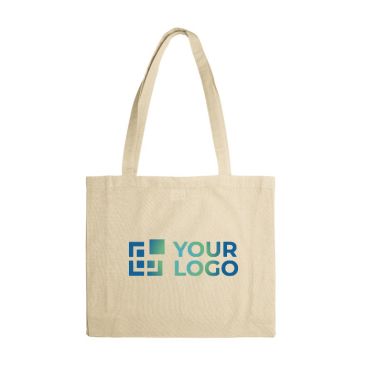 Grand sac en coton avec certification OEKO-TEX avec soufflet 140 g/m2 avec zone d'impression