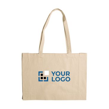 Sac en coton avec certification OEKO-TEX avec soufflet 280 g/m2 avec zone d'impression