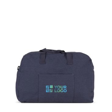 Sac de voyage en toile recyclée effet lavé et bandoulière ajustable avec zone d'impression