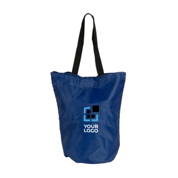 Sac pliable en polyester pour les courses avec poignées noires avec zone d'impression